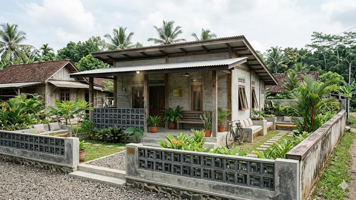8 Desain Rumah Kampung dengan Sentuhan Industrial Sederhana, Minimalis dan Nyaman