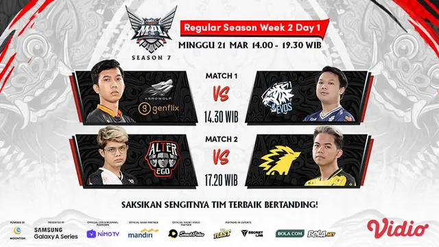 Jadwal MPL Season 7, Minggu 21 Maret 2021