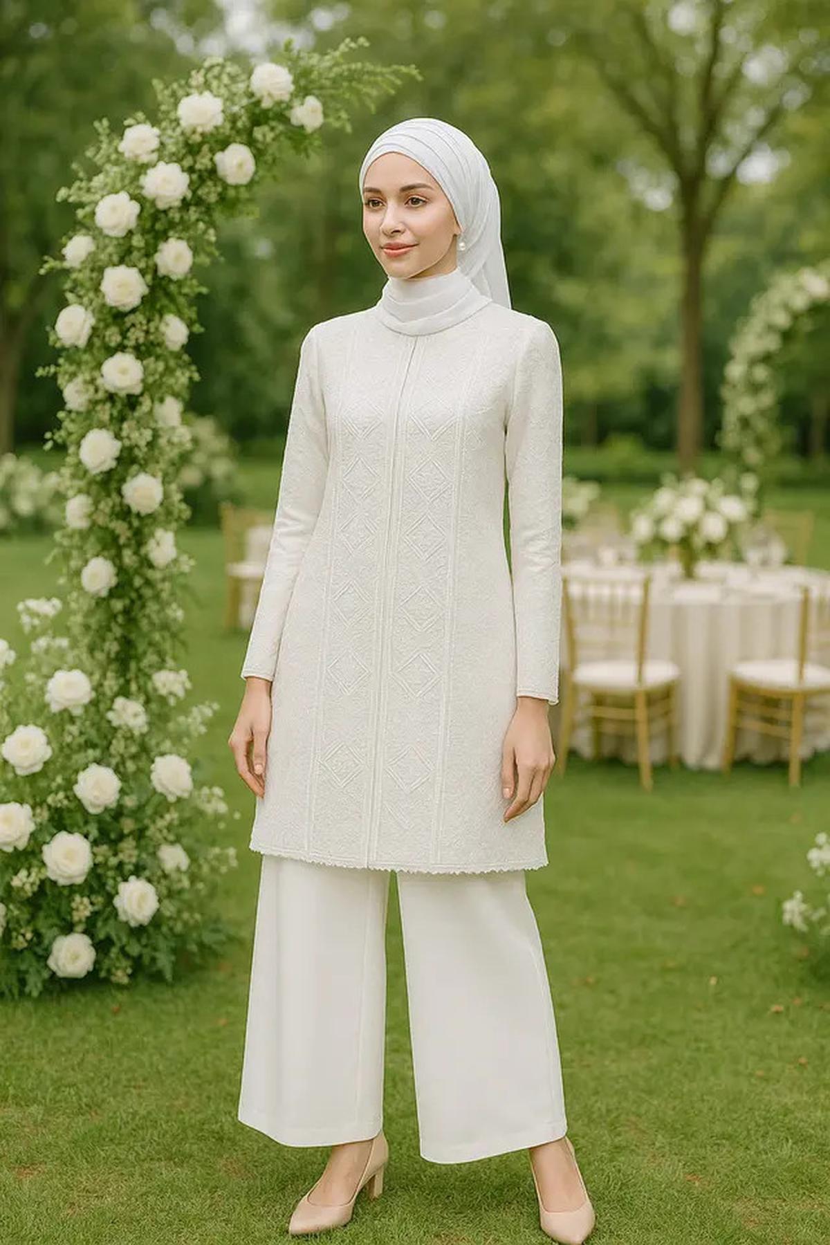 Model Kebaya Islami 2025 Bernuansa Putih yang Anggun untuk Akad Pernikahan
