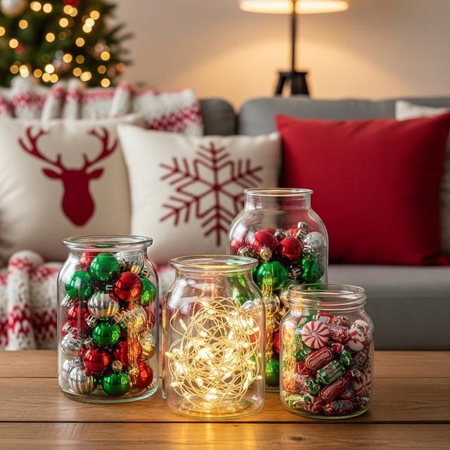 7. Stoples Kaca Berisi Ornamen