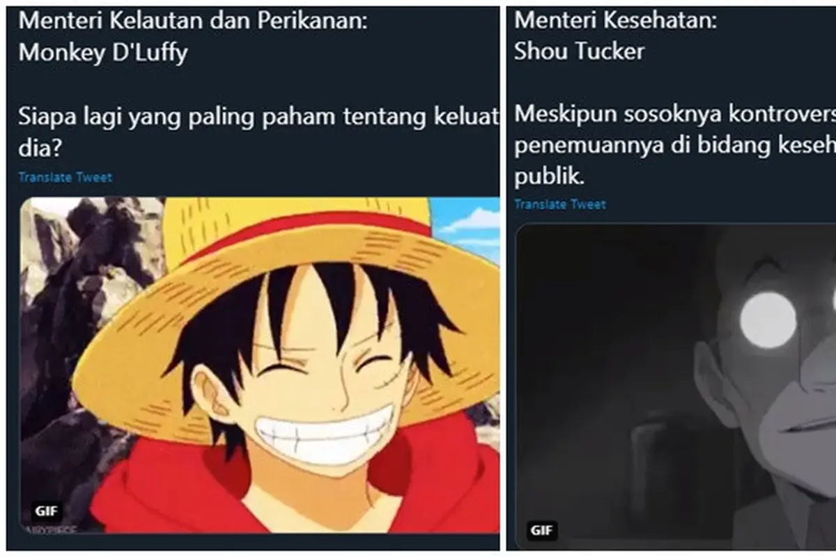 7 Karakter Anime Jika Jadi Menteri di Indonesia Menurut Netizen