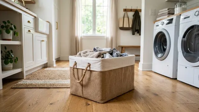 DIY Keranjang Laundry dari Kardus/AI Generated