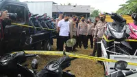 Ratusan motor bodong siap ekspor ke Timor Leste diamankan Polres Pati di salah satu gudang di Juwana, Kabupaten Pati. (Foto: Liputan6.com/Humas Polda Jateng)