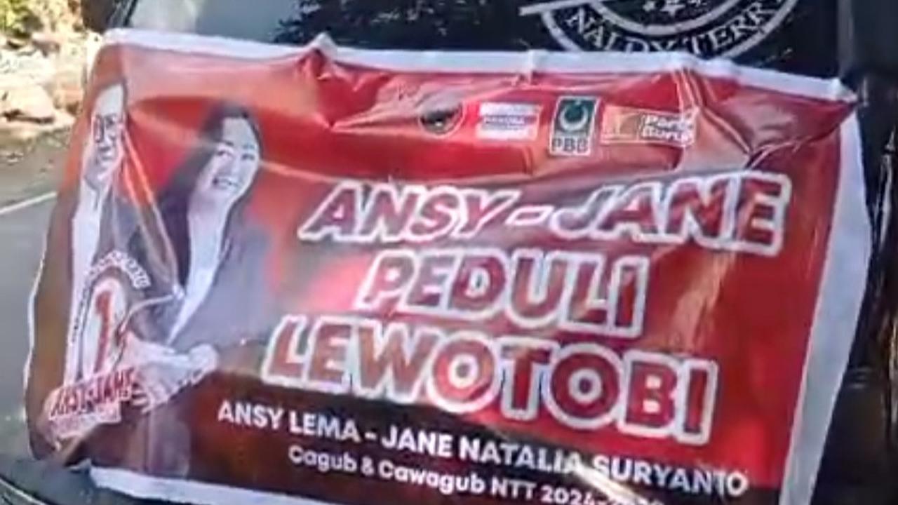 Beredar Video Bantuan Cagub NTT untuk Korban Erupsi Gunung Pakai Spanduk Ajakan Memilih