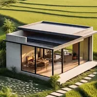 Tujuh Foto Rumah Sederhana Modern dan Estetik di Pinggir Sawah (Sumber: Meta AI)