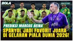 Pelatih Persik Kediri, Marcos Reina, memprediksi Spanyol dan Prancis sebagai favorit juara Piala Dunia 2026 serta menilai Lamine Yamal sudah menjadi bintang dunia berkat performanya di level tertinggi.