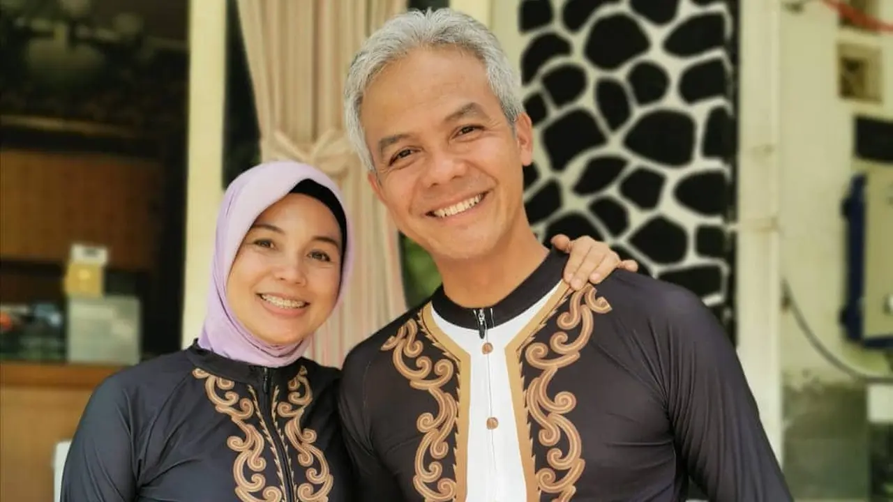 Penampilan Ganjar dan istrinya, Siti Atikoh