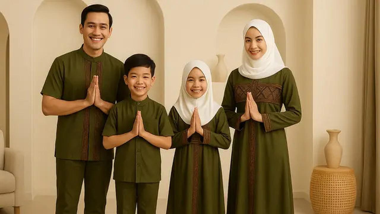 6 Inspirasi Model Outfit Sholat Ied Keluarga 2025 yang Serasi dan Adem, Tampil Kompak di Momen Spesial