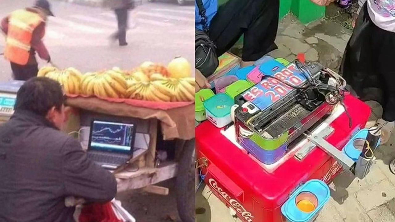 10 Potret Nyeleneh Pedagang Pakai Alat Tak Biasa Waktu Jualan Ini Bikin Heran