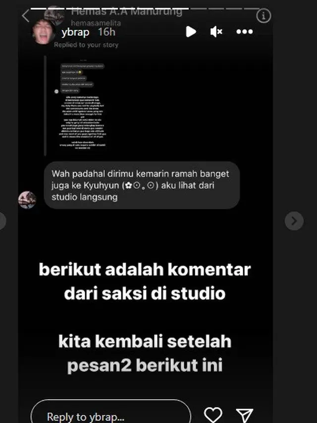 Klarifikasi Reza Arap disebut mengacuhkan Kyuhyun Super Junior (Foto: IG ybrap)