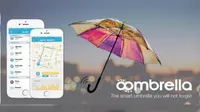 Payung pintar bernama Oombrella memberitahu Anda kapan akan terjadi hujan 30 menit sebelumnya. (odditycentral)