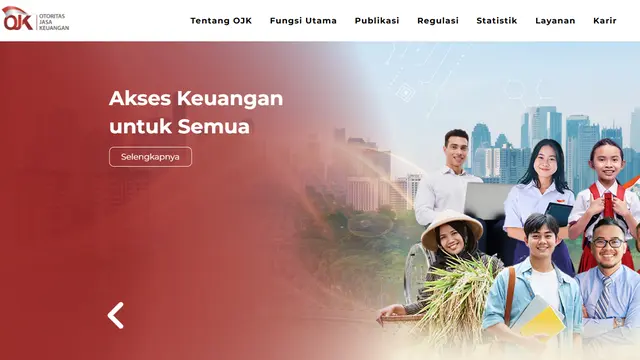 Situs resmi OJK (Foto: Rizka Nur Laily Muallifa)