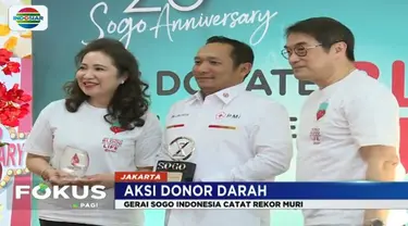 Penghargaan ini diberikan atas program Corporate Social Responsibility (CSR) Sogo Indonesia Departemen Store yang berhasil mengumpulkan darah sebanyak 2.836 kantong.