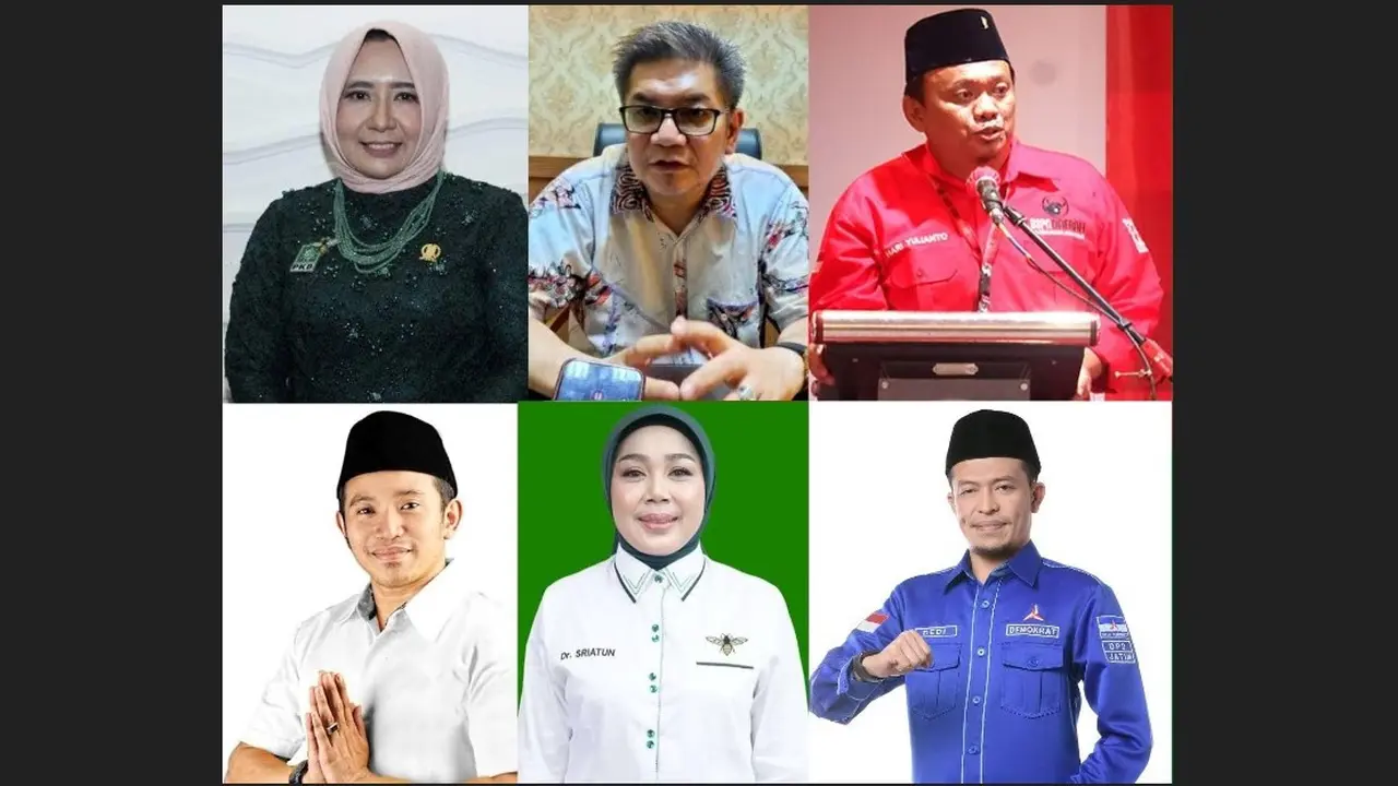 Enam Caleg yang dinyatakan KPU lolos ke DPRD Jatim Dapil Jatim 2 Sidoarjo. (Istimewa)