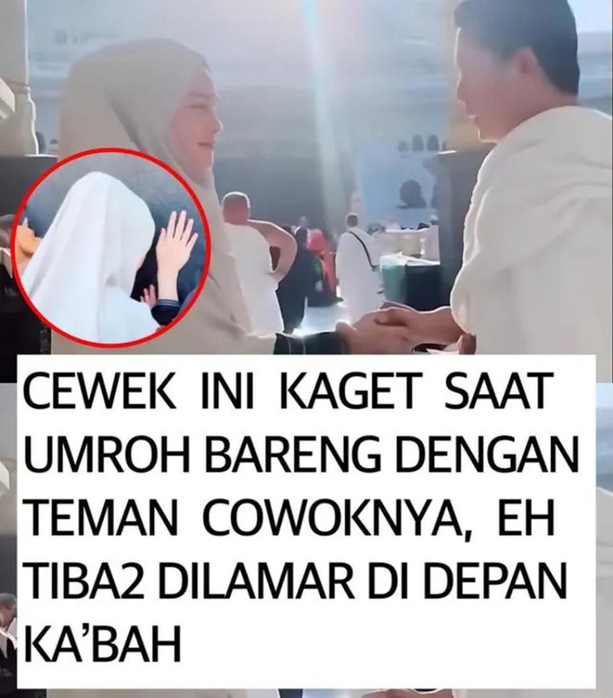 Wanita Dilamar Teman Prianya di Depan Kakbah Saat Umrah Malah Ramai Dihujat