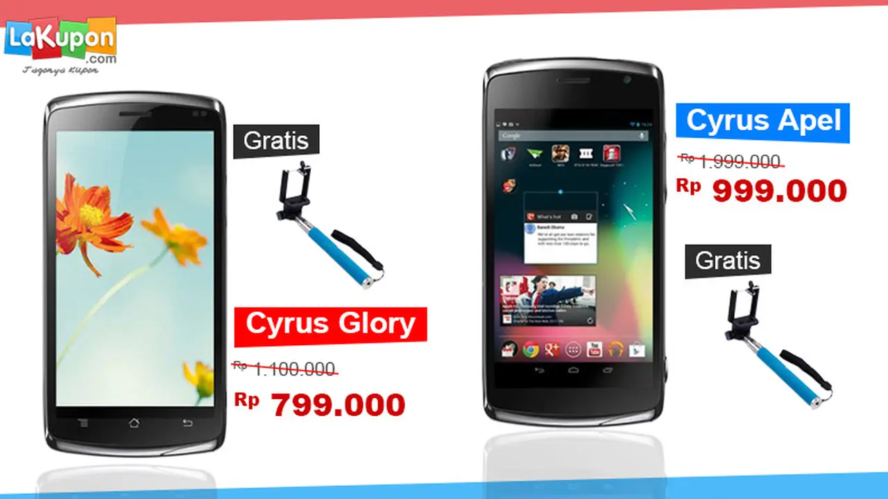 Cyrus Smartphone Special Sale di Lakupon, Diskon Hingga Rp 1 Juta
