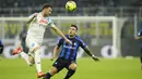 Laga big match Serie A itu pada akhirnya dimenangkan oleh Nerazzurri dengan skor tipis 1-0. (AP Photo/Luca Bruno)