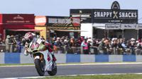 Mario Suryo Aji saat mengaspal di Moto2 Australia. (Honda Team Asia)