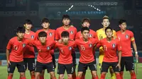 Timnas Korea Selatan menang 1-0 atas Kirgizstan pada laga terakhir Grup E cabang olahraga sepak bola Asian Games 2018. (dok. INASGOC)