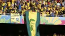 Euforia suporter Timnas Brasil di Stadion Mineirao, Belo Horizonte usai menyaksikan keunggulan Neymar dkk atas Chile 1-1 (3-2) di babak 16 besar Piala Dunia 2014. (REUTERS/Sergio Perez)