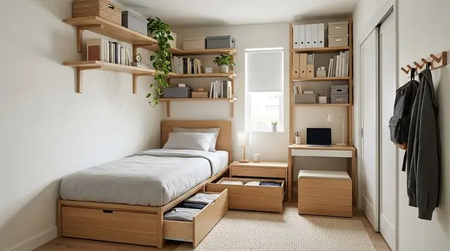 9 Ide Rak untuk Kamar Sempit agar Tetap Rapi dan Nyaman, Cocok untuk Ruangan Minimalis