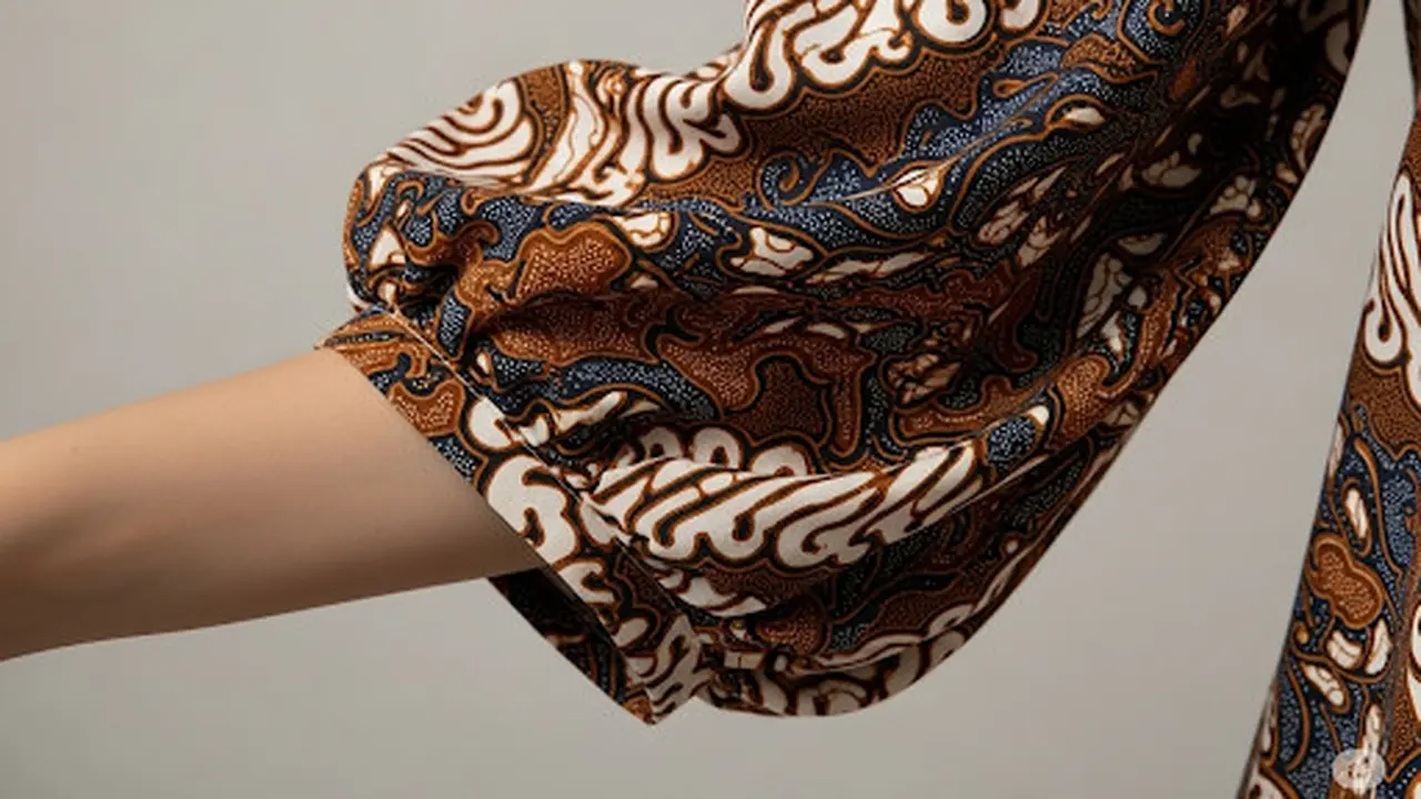 Batik Lengan Balon Potongan 3/4 Elegan