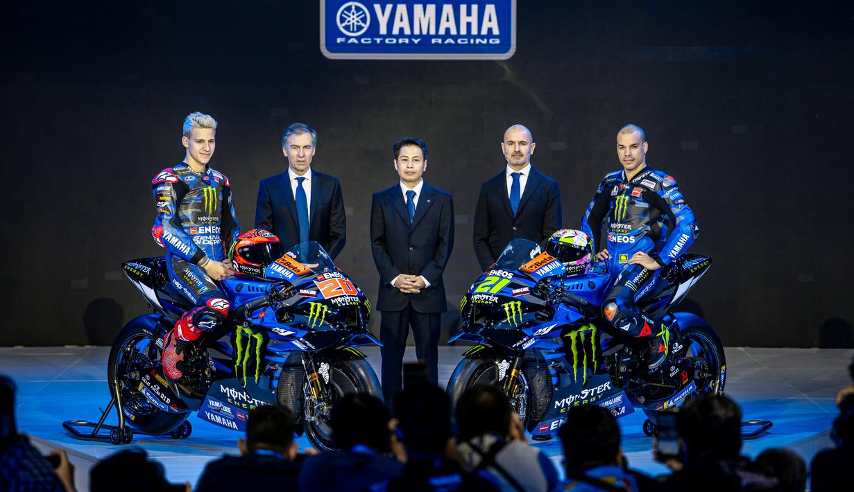 Acara perkenalan livery Yamaha Monster Energy 2023 juga dihadiri General Manager Motorsports Development Division Yamaha, Takahiro Sumi dan Managing Director Yamaha, Lin Jarvis. (Dok. Yamaha)