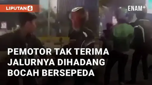 VIDEO: Viral Pemotor Tak Terima Jalurnya Dihadang Bocah Bersepeda di Jakarta Selatan