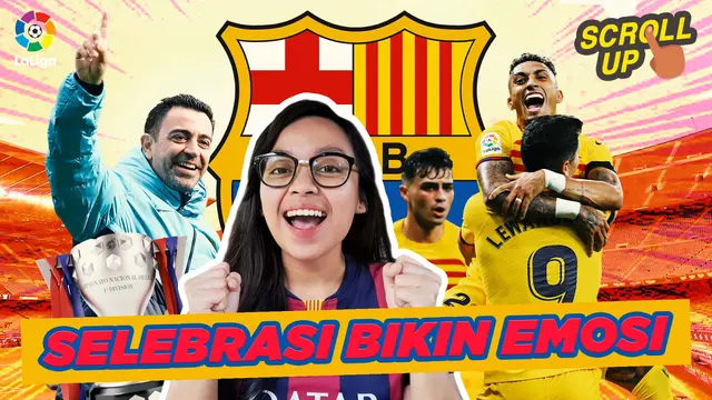 Cover untuk video Scroll Up berjudul Barcelona Juara Liga Spanyol, Suporter Espanyol Marah. (Bola.com/Adreanus Titus)