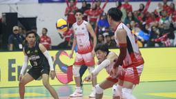 Jakarta Bhayangkara Presisi mengalahkan Palembang Bank SumselBabel dengan skor  3-1 (25-23, 18-25, 26-24, 25-20). (Dok. PBVSI)