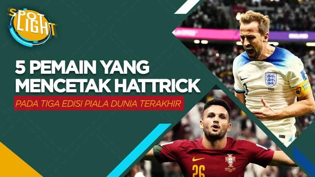 Berita video spotlight kali ini membahas tentang lima pemain yang berhasil mencetak hattrick di 3 edisi terakhir Piala Dunia, terbaru ialaha Goncalo Ramos.