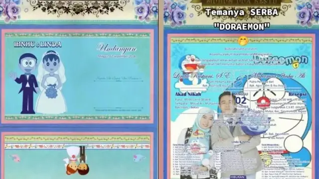 Pernikahan Usung Konsep Serba Doraemon, dari Undangan sampai Pelaminan.