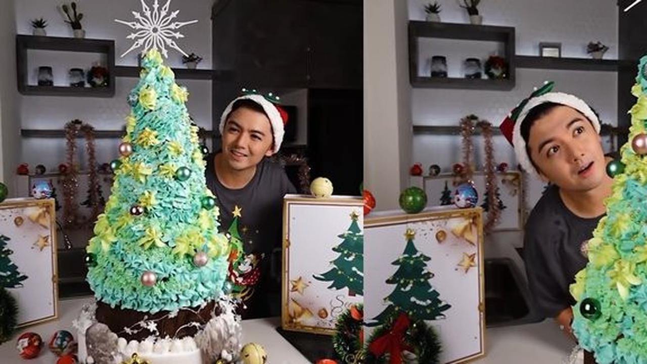 Nicky Tirta Tunjukkan Keahlian Membuat Kue Pohon Natal Besar, Netizen Kagum