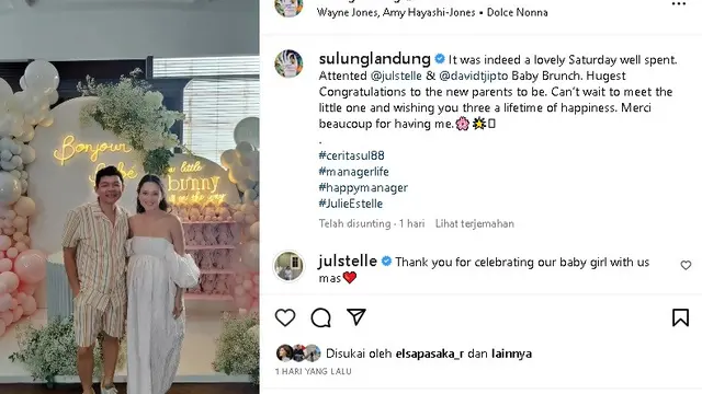 Julie Estelle gelar baby shower kehamilan anak pertama (Foto: Instagram sulunglandung)