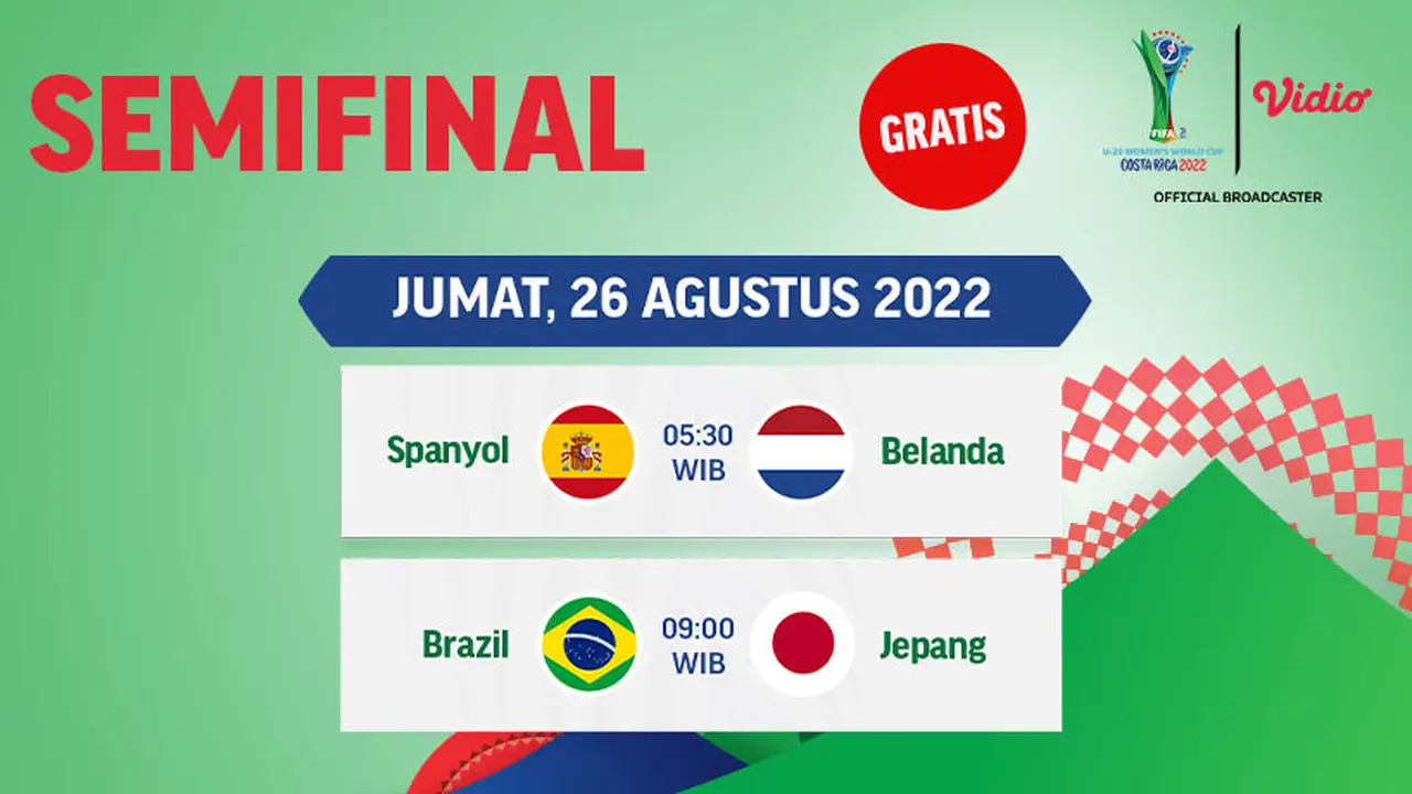 Link Live Streaming Semifinal FIFA World Cup U-20 Women's Costa Rica di Vidio