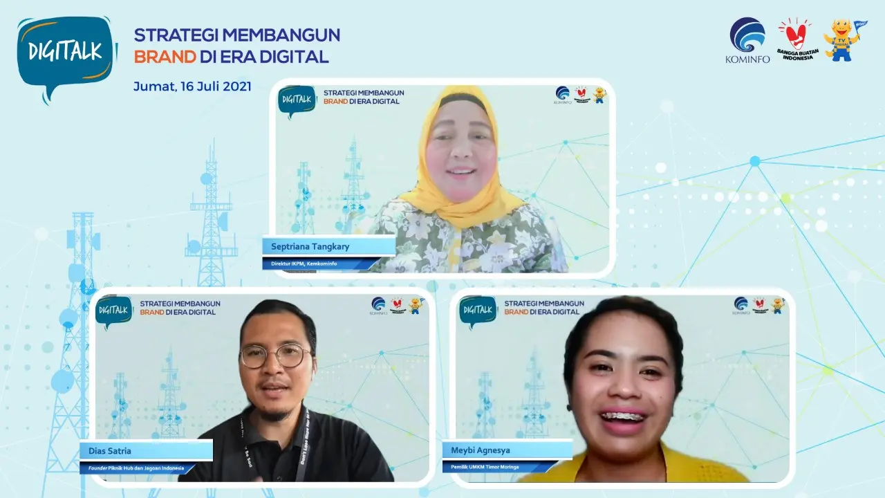 Webinar DigiTalk dengan tema “Strategi Membangun Brand di Era Digital”, yang diselenggarakan pada hari Jumat (16/7/2021) secara virtual melalui Zoom dan Live Streaming YouTube, untuk dapat memberi bekal sehingga para UMKM. (Foto Istimewah)