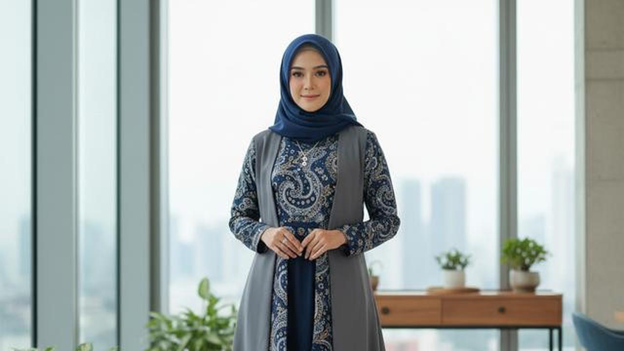 7 Model Gamis Kombinasi Atas Batik Bawah Polos dengan Warna yang Cocok untuk Semua Skin Tone