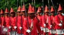 Prajurit lombok abang mengikuti karnaval budaya Keris Summit 2015 di Jl Malioboro, Yogyakarta,  Rabu (28/10/2015). Keris summit 2015 akan berlangsung di beteng vredeburg Yogyakarta. (Boy T Harjanto)