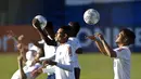Para pemain Kolombia selama sesi latihan di Brasilia (5/7/2021). Kolombia melaju ke semifinal Copa America 2021 setelah mengalahkan Uruguay lewat drama adu penalti dengan skor 4-2. (AFP/Silvio Avila)