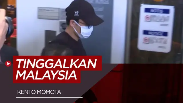 Berita video Kento Momota meninggalkan bandara Internasional Kuala Lumpur pada rabu pagi dengan pengawalan ketat
