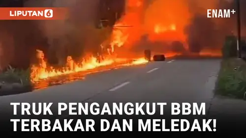 VIDEO: Mobil Pengangkut BBM Meledak dan Terbakar di Klaten