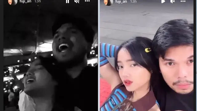 Fuji dan Thariq Halilintar nonton bareng konser Billie Eilish di Singapura (Foto: Instagram fuji_an)
