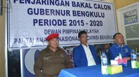 Seorang bakal calon gubernur Bengkulu mengikuti proses penjaringan di partai politik (Liputan6.com/Yuliardi Hardjo Putra)