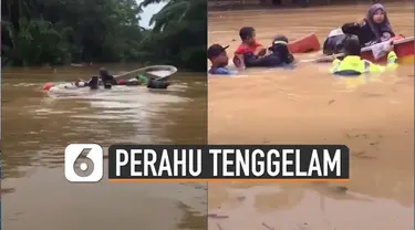 Warganet merekam tenggelamnya perahu evakuasi yang ditumpangi keluarga.