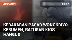 Kebakaran melanda Pasar Wonokriyo, Gombong, Kebumen. Peristiwa ini terjadi pada Jumat (18/10/2024)