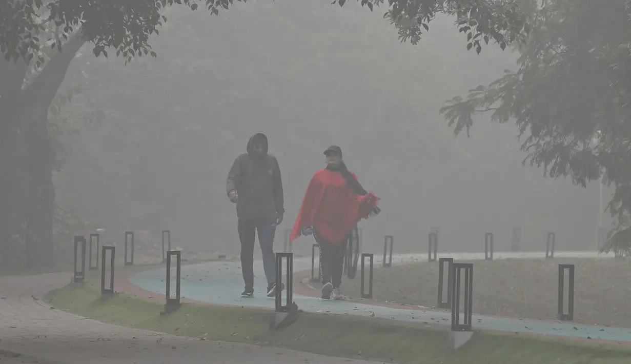 Otoritas setempat, pada Rabu 6 November 2024, telah memerintahkan sekolah-sekolah di kota-kota utama yang dilanda kabut asap untuk tutup sementara. (Arif ALI/AFP)