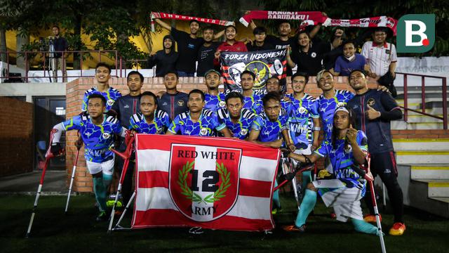 Foto: Gelar Laga Uji Coba untuk Persiapan Piala Dunia, Timnas Sepak Bola Amputasi Indonesia Menang Telak atas Persaj Jakarta