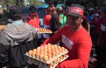 Demo Mahalnya Harga Pakan, Pengusaha dan Peternak di Sulsel Bagi-Bagi Telur dan Ayam