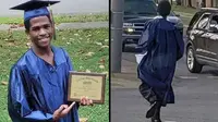 (Foto: Lad Bible) Corey Patrick (19) tahun menjadi viral karena menggunakan baju toga dan naik bus untuk keacara kelulusannya.