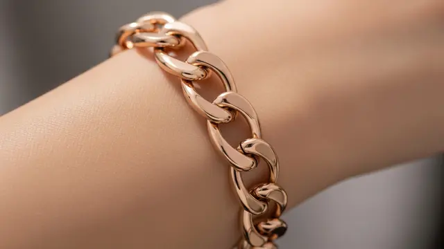 Gelang Rantai Polos Rose Gold